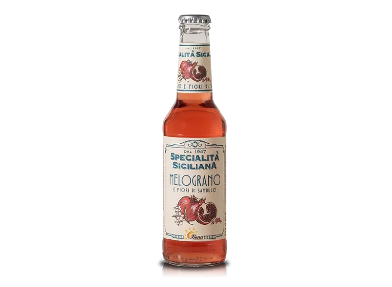 Pomegranate and Elderflower Juice - Premium Line Sicilian Speciality - Bibite Bona - Soft Drinks and Fruit Juices