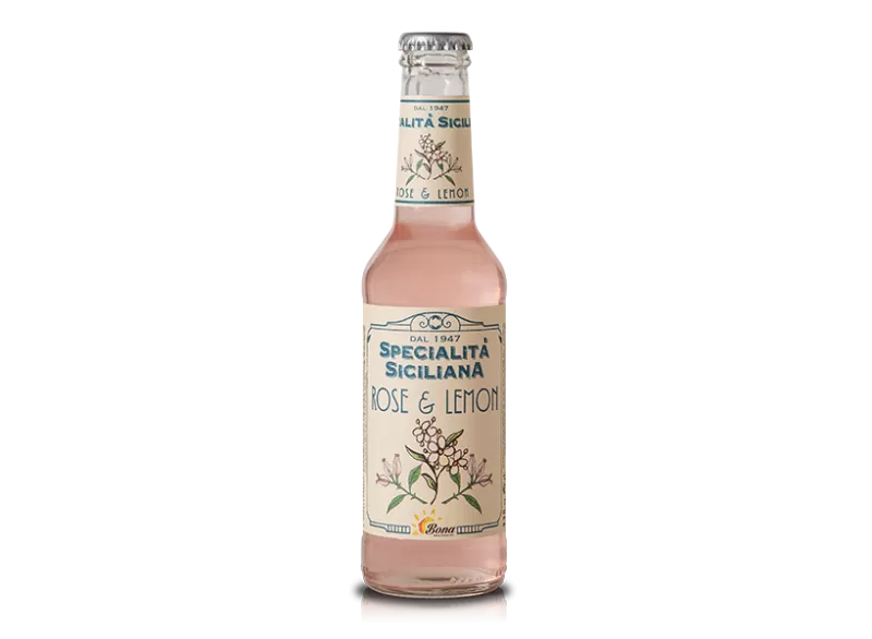 Rose & Lemon Juice -Premium Line Sicilian Speciality - Bibite Bona - Soft Drinks and Fruit Juices