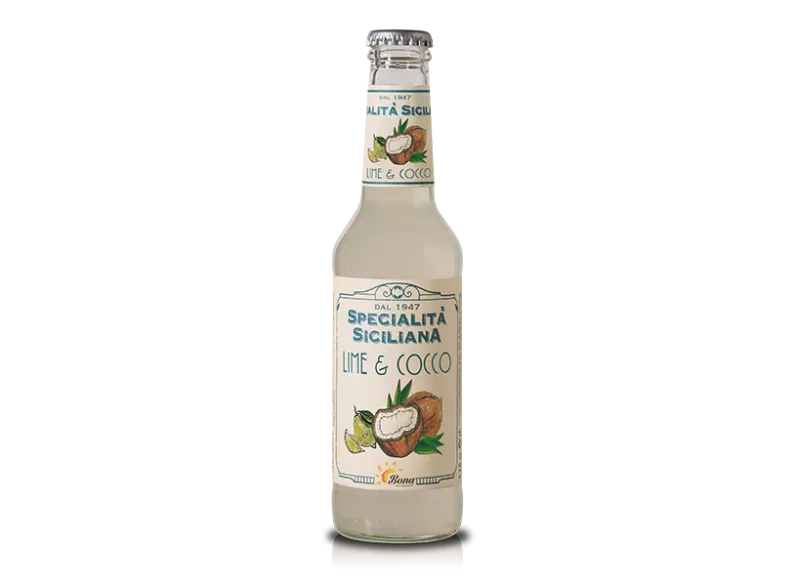 Lime & Coconut Juice - Premium Line Sicilian Specialty - Bibite Bona - Soft Drinks and Fruit Juices