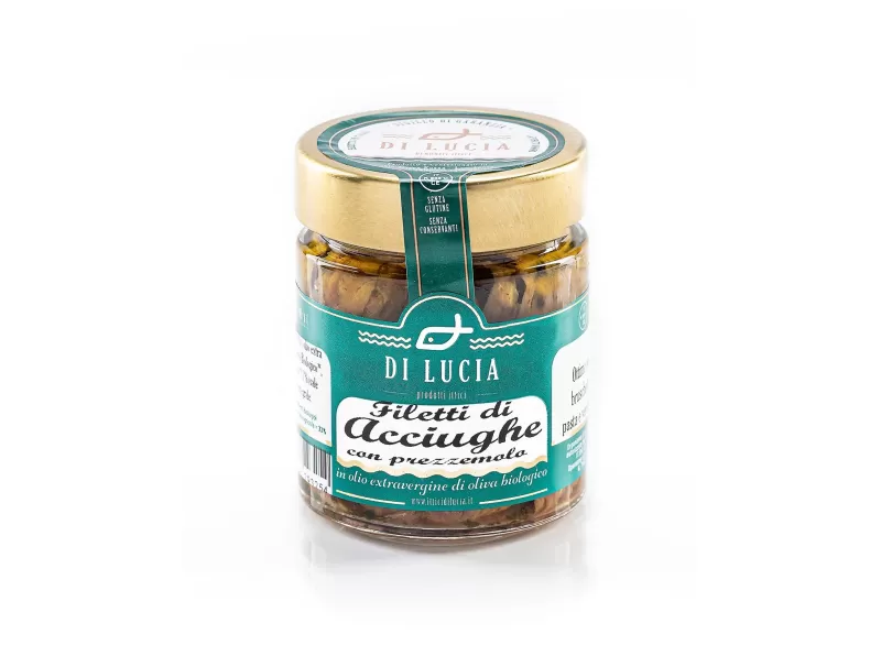 Anchovy fillets with organic parsley - Ittici di Lucia - Canned Fish