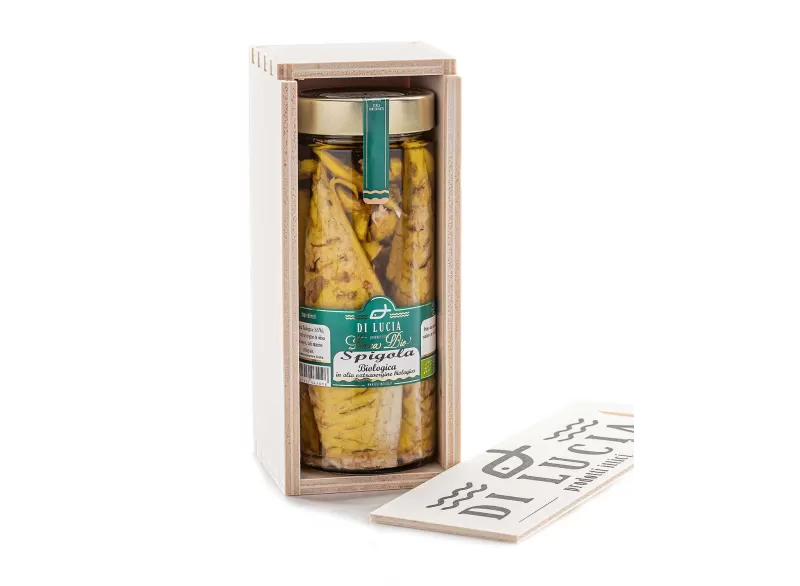 Filetti di Spigola Biologica in Box di Legno -600g - Ittici di Lucia - Idee Regalo