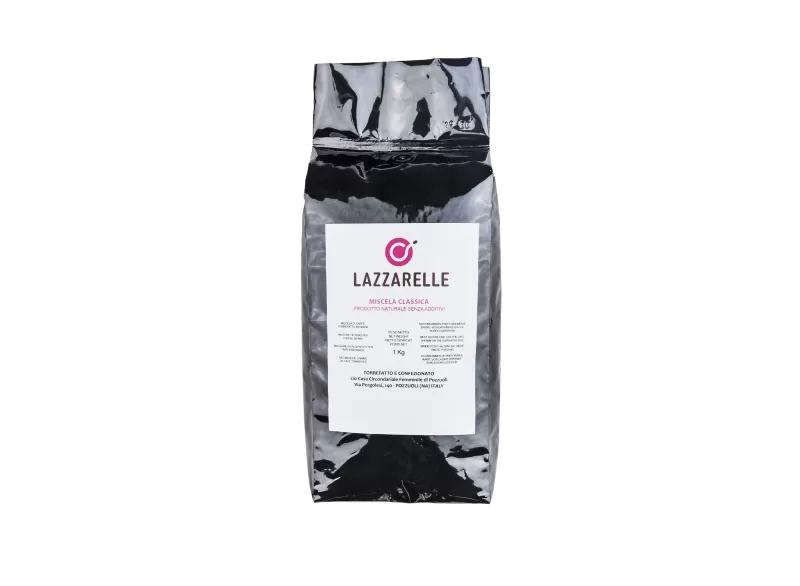 Roasted Lazzarelle Coffee Beans Classic Blend 1kg - Cooperativa Lazzarelle - Coffee beans, ground coffee and coffee pods