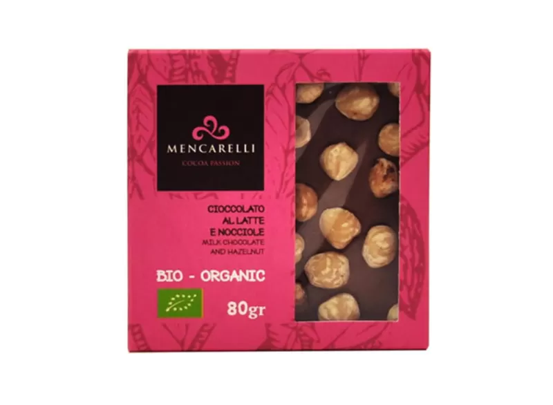 ORGANIC MILK CHOCOLATE AND HAZELNUT - Mencarelli - Chocolate