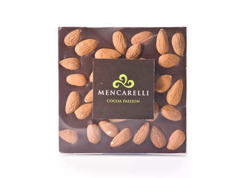 DARK CHOCOLATE BAR AND ALMOND - 75g - Mencarelli - Chocolate