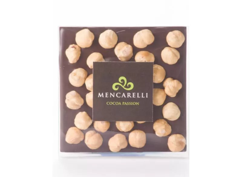 DARK CHOCOLATE BAR AND HAZELNUT-80g - Mencarelli - Chocolate