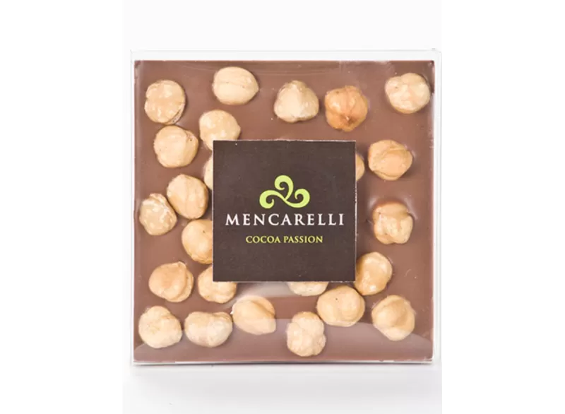 MILK CHOCOLATE BAR AND HAZELNUT - 80g - Mencarelli - Chocolate