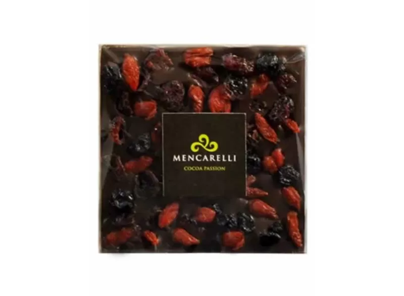 TAVOLETTA 70g - CIOCCOLATO FONDENTE E FRUTTA DISIDRATATA - Mencarelli - Cioccolato