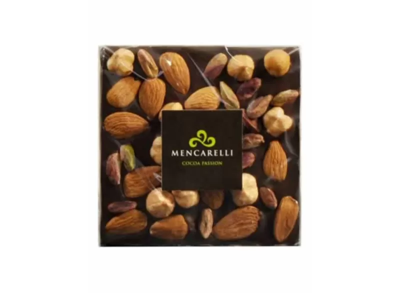 TAVOLETTA 80g - CIOCCOLATO FONDENTE E FRUTTA SECCA - Mencarelli - Cioccolato