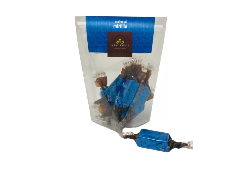 PRALINE FILLED WITH BLUEBARRY - BOX 90g - Mencarelli - Chocolates and Goodies