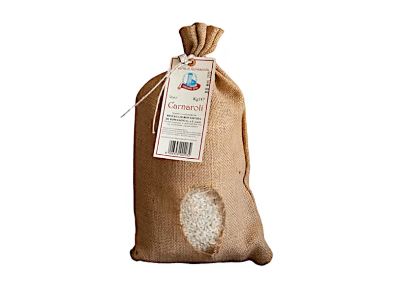 DOP CARNAROLI RICE - 1kg JUTE SACK by Tomasoni Riso | StoreItaly.org