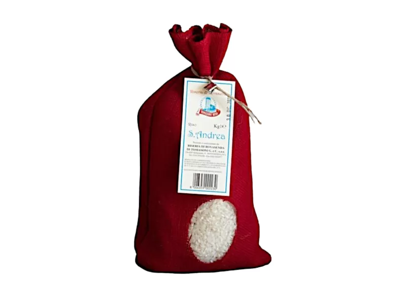 DOP S.ANDREA RICE - 1kg JUTE SACK by Tomasoni Riso | StoreItaly.org