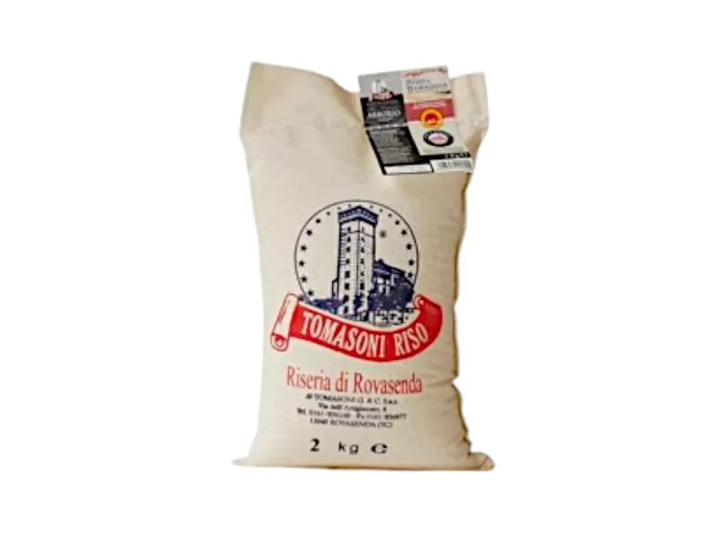 DOP ARBORIO RICE - 2KG CLOTH SACK by Tomasoni Riso | StoreItaly.org