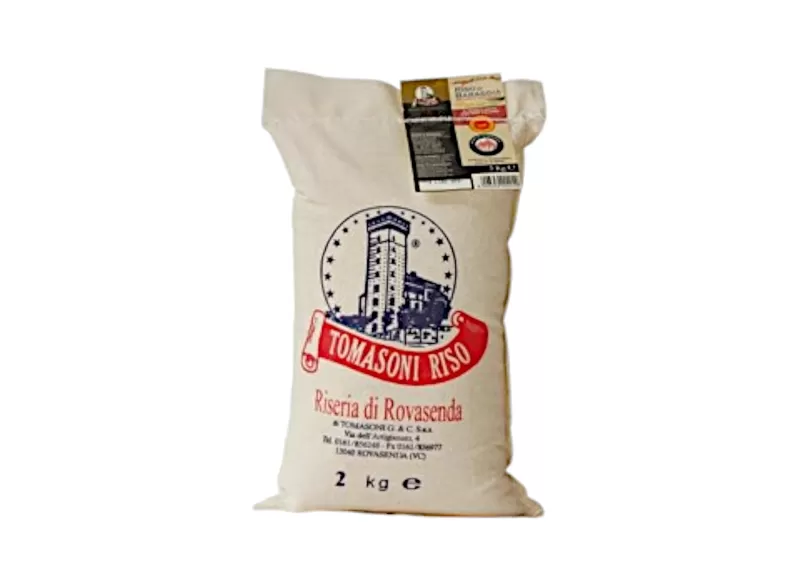 DOP CARNAROLI RICE - 2KG CLOTH SACK by Tomasoni Riso | StoreItaly.org