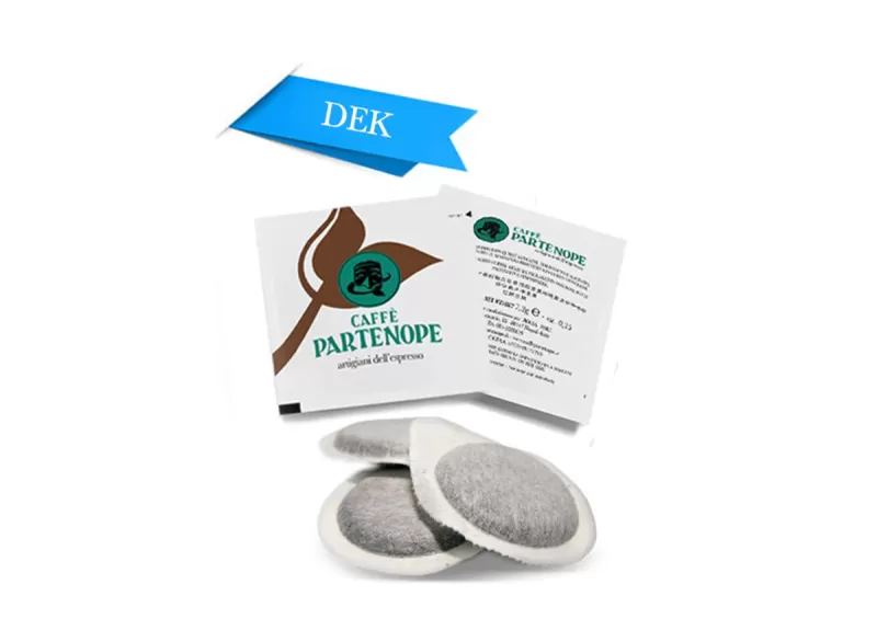 Pods of Decaffeinated Espresso Coffee DEK - Caffè Partenope - Coffee beans, ground coffee and coffee pods